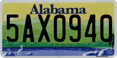 AL license plate 5AX0940