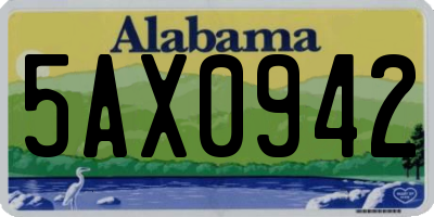 AL license plate 5AX0942