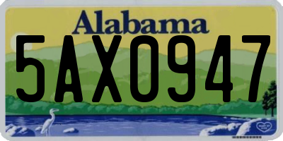 AL license plate 5AX0947