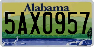AL license plate 5AX0957