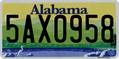 AL license plate 5AX0958