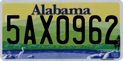 AL license plate 5AX0962
