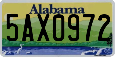 AL license plate 5AX0972