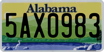 AL license plate 5AX0983