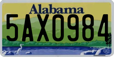 AL license plate 5AX0984