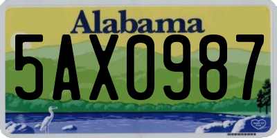 AL license plate 5AX0987