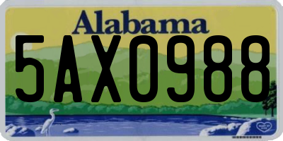 AL license plate 5AX0988