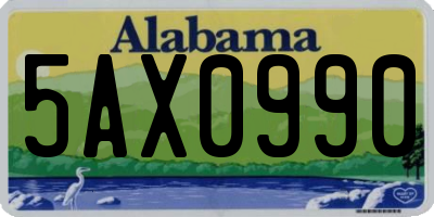 AL license plate 5AX0990