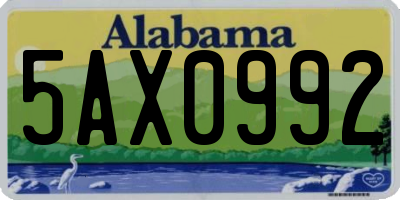 AL license plate 5AX0992