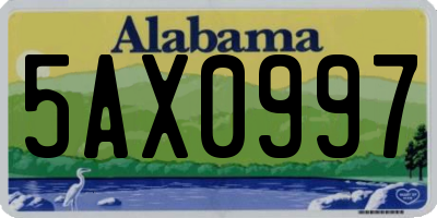 AL license plate 5AX0997