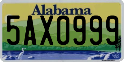 AL license plate 5AX0999