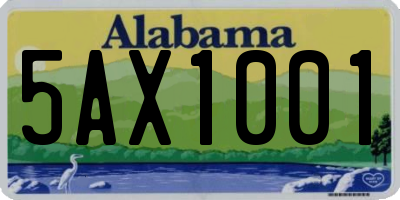 AL license plate 5AX1001