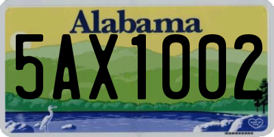 AL license plate 5AX1002