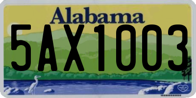 AL license plate 5AX1003