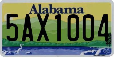 AL license plate 5AX1004