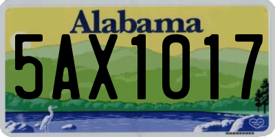 AL license plate 5AX1017