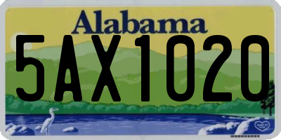 AL license plate 5AX1020