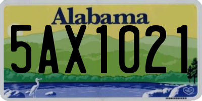 AL license plate 5AX1021