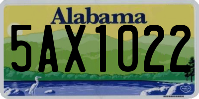 AL license plate 5AX1022