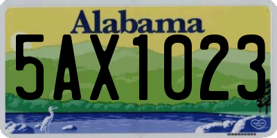 AL license plate 5AX1023