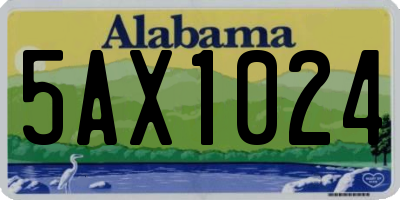 AL license plate 5AX1024