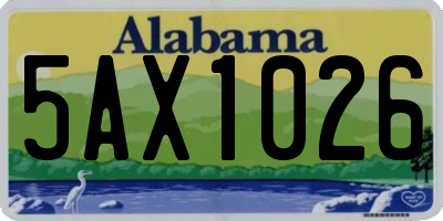 AL license plate 5AX1026