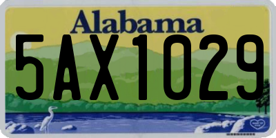 AL license plate 5AX1029
