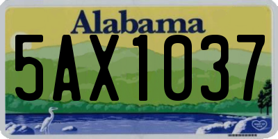 AL license plate 5AX1037