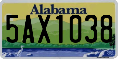 AL license plate 5AX1038