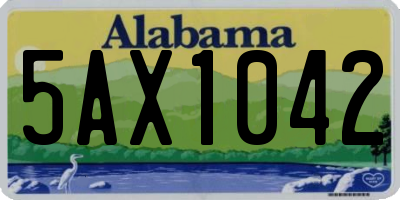 AL license plate 5AX1042