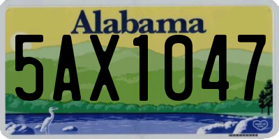 AL license plate 5AX1047