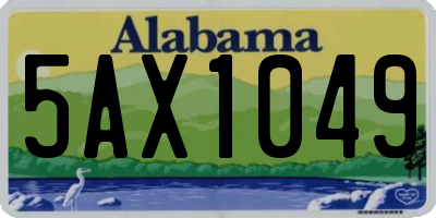AL license plate 5AX1049