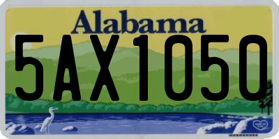AL license plate 5AX1050