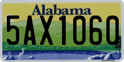 AL license plate 5AX1060