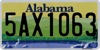 AL license plate 5AX1063