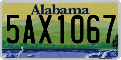 AL license plate 5AX1067