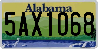 AL license plate 5AX1068