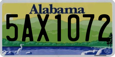 AL license plate 5AX1072