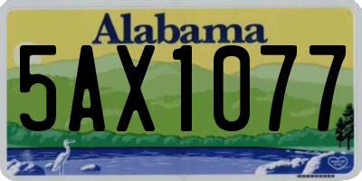 AL license plate 5AX1077