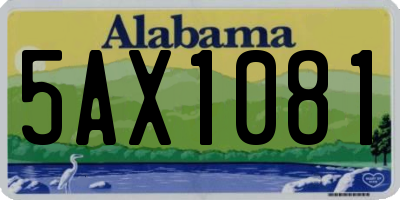 AL license plate 5AX1081