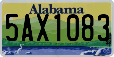 AL license plate 5AX1083
