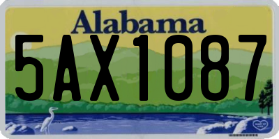 AL license plate 5AX1087