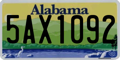 AL license plate 5AX1092