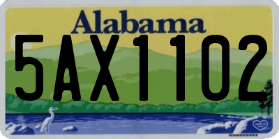 AL license plate 5AX1102