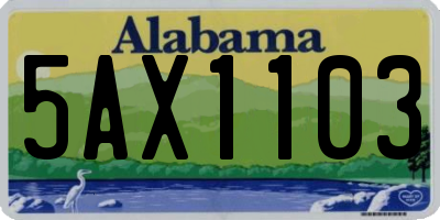 AL license plate 5AX1103