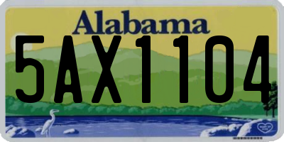 AL license plate 5AX1104