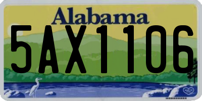 AL license plate 5AX1106