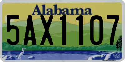 AL license plate 5AX1107