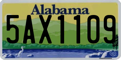 AL license plate 5AX1109