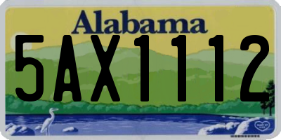 AL license plate 5AX1112